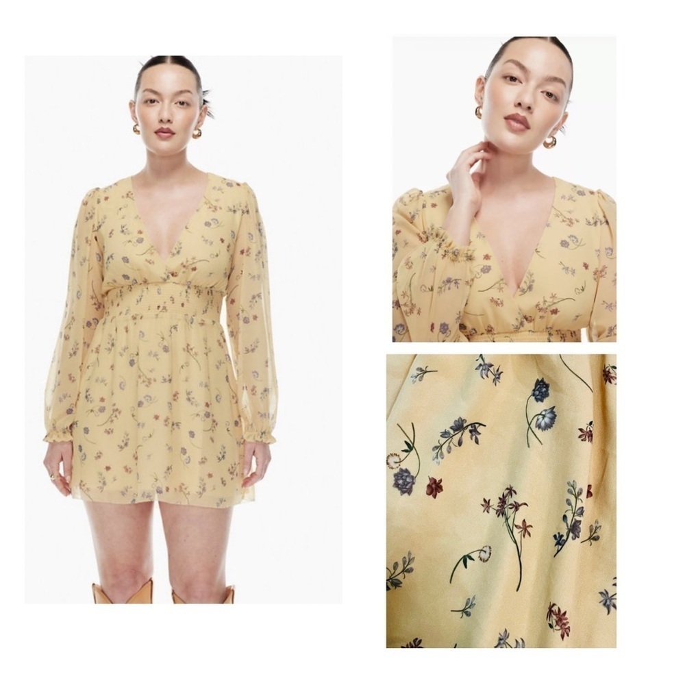 Wilfred Wistful Dress in spring medley yellow - size small